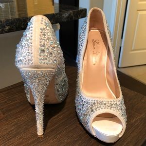 Silver sparkly heels